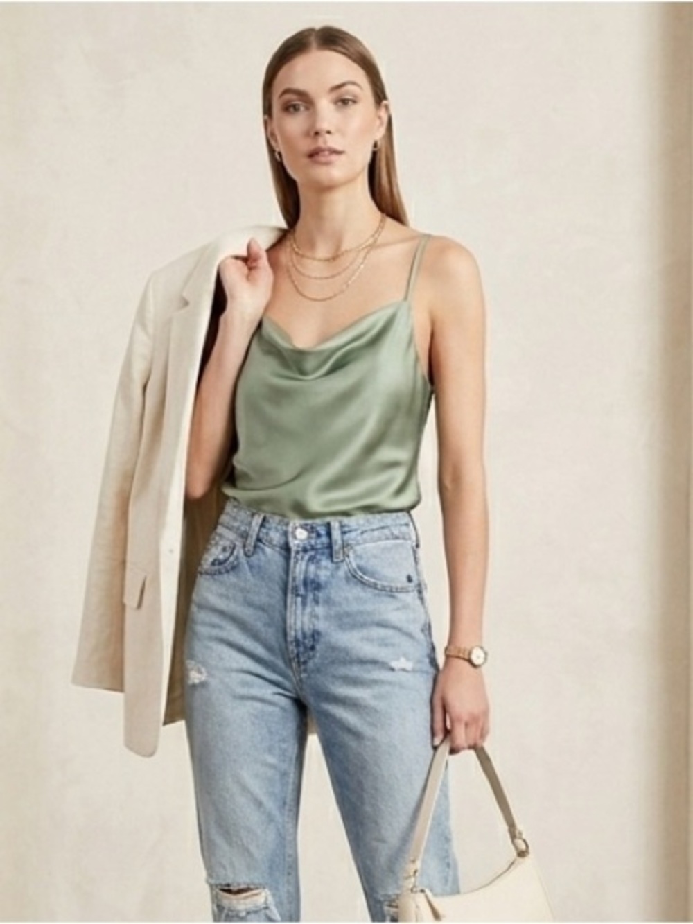 NWT State of Day by Macy’s Sage Green Satin Mini Slip Dress Oversized XXL